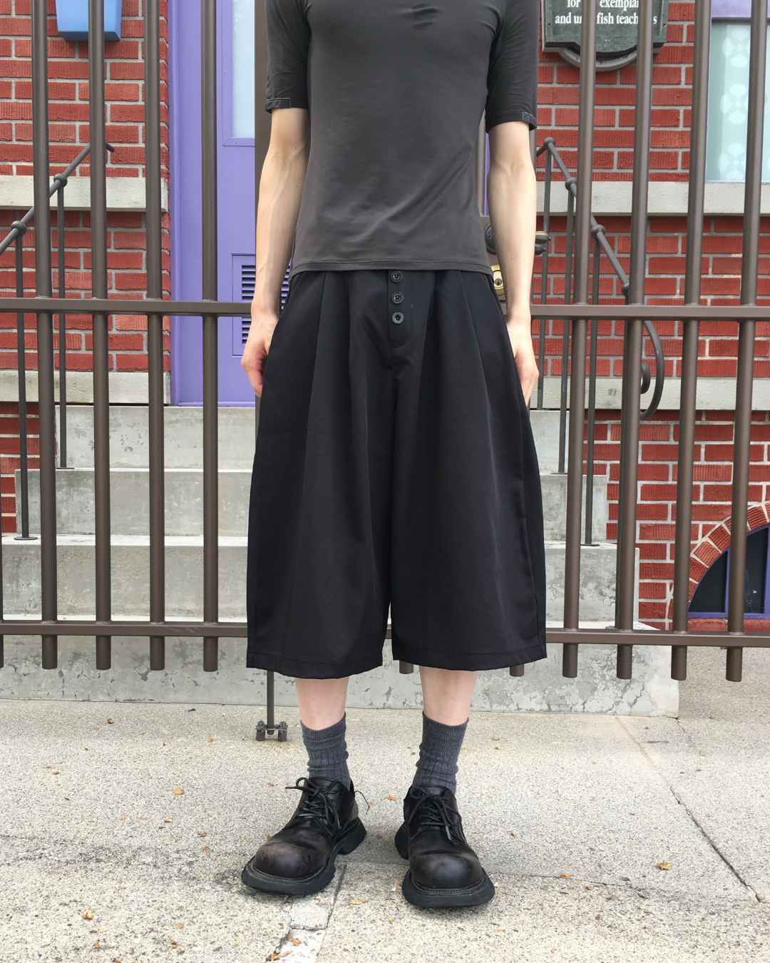 ハイウエストブレストワイドレッグクロップドパンツ CC0031