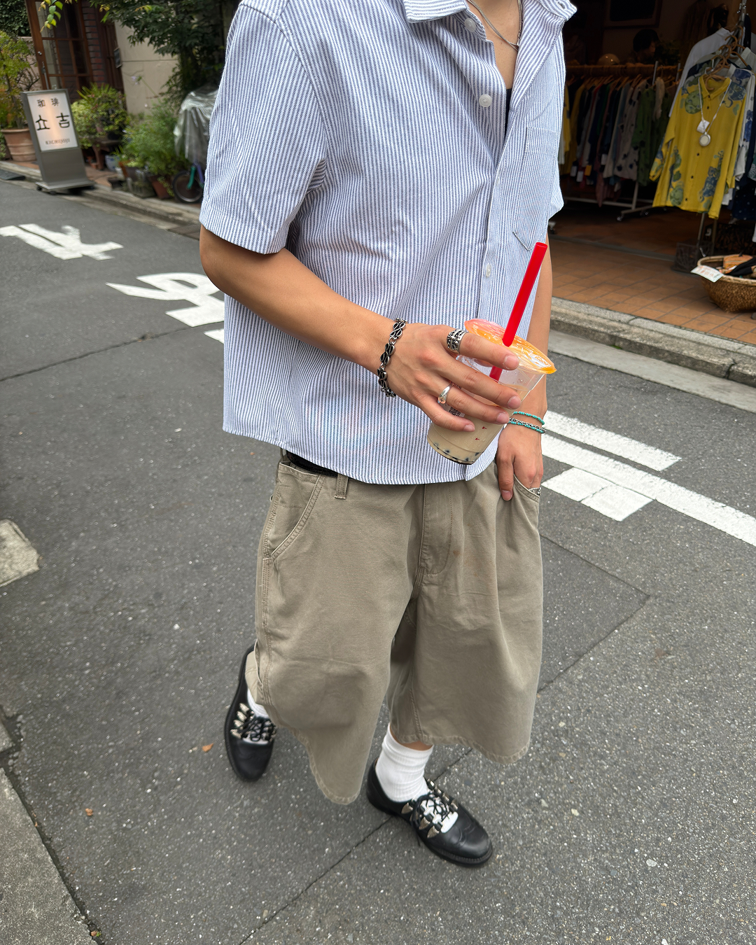 ストライプシャツカラーシャツ RD0077