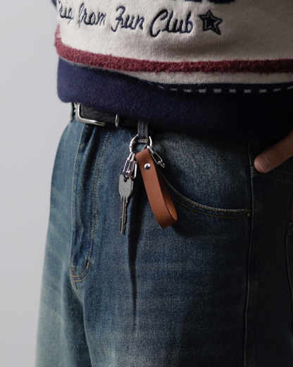 Leather Key Ring with 5 Ring Hooks RG0005