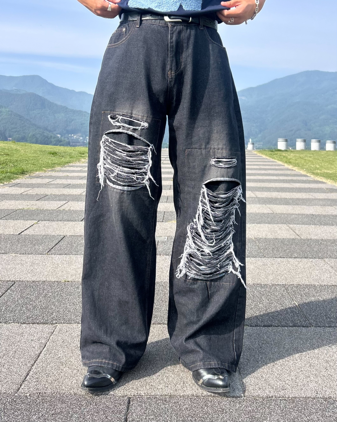 ワイドダメージデニム RG1042