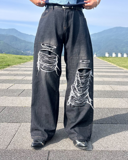 ワイドダメージデニム RG1042