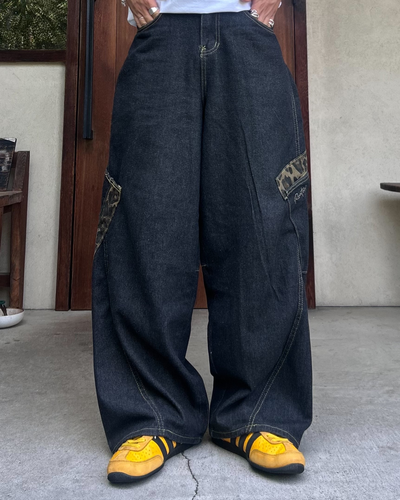 【即納】レオパードポケットデニムパンツ RG1062