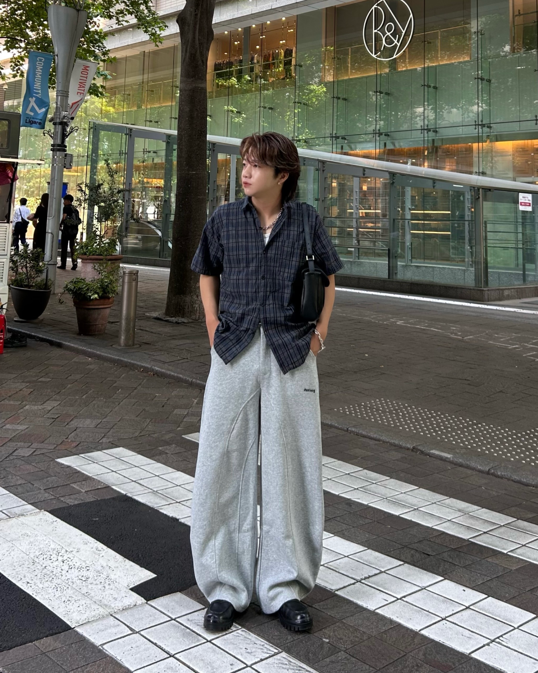 ラインカーブバルーンスウェットパンツ RG1086