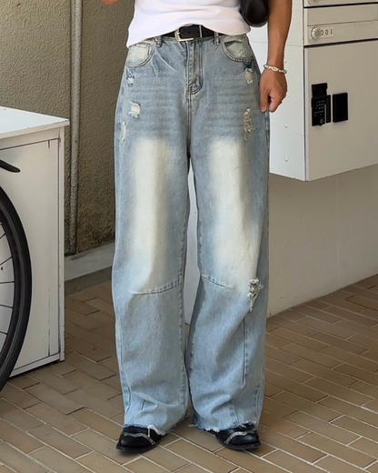 ポイントダメージデニムパンツ RG1105