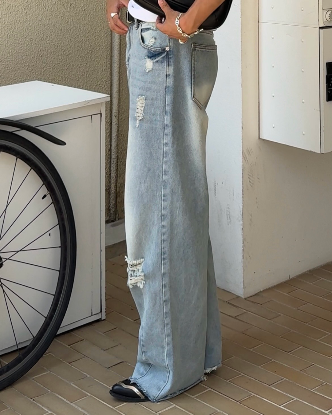ポイントダメージデニムパンツ RG1105