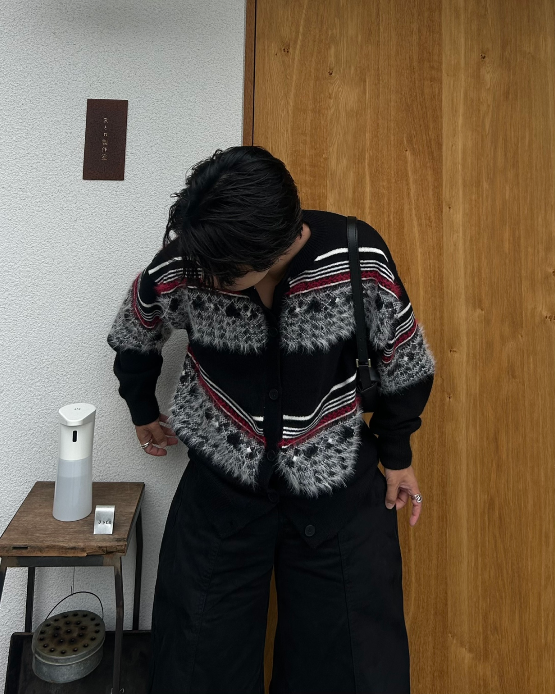 【即納】シャギーライン デザインカーディガン RG5007