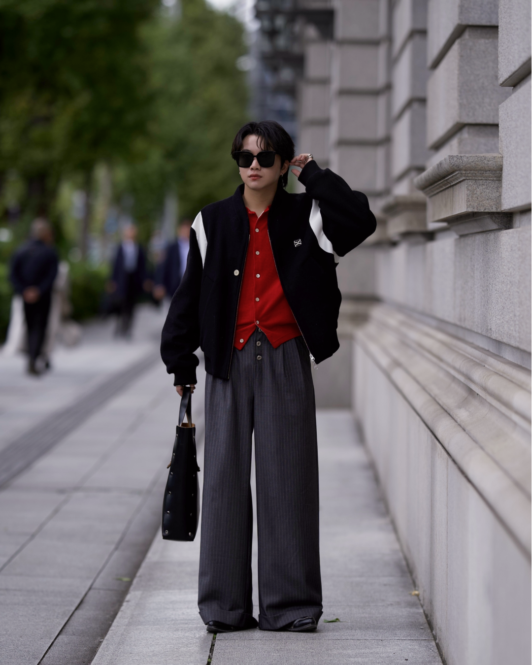 【11/25 19:00販売開始 オリジナル 即納】ボタンフライ2タックストライプスラックス RG6000