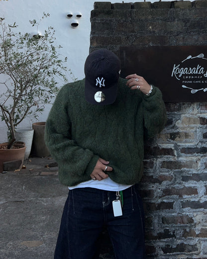 ラウンドネックケーブルニット RG7100