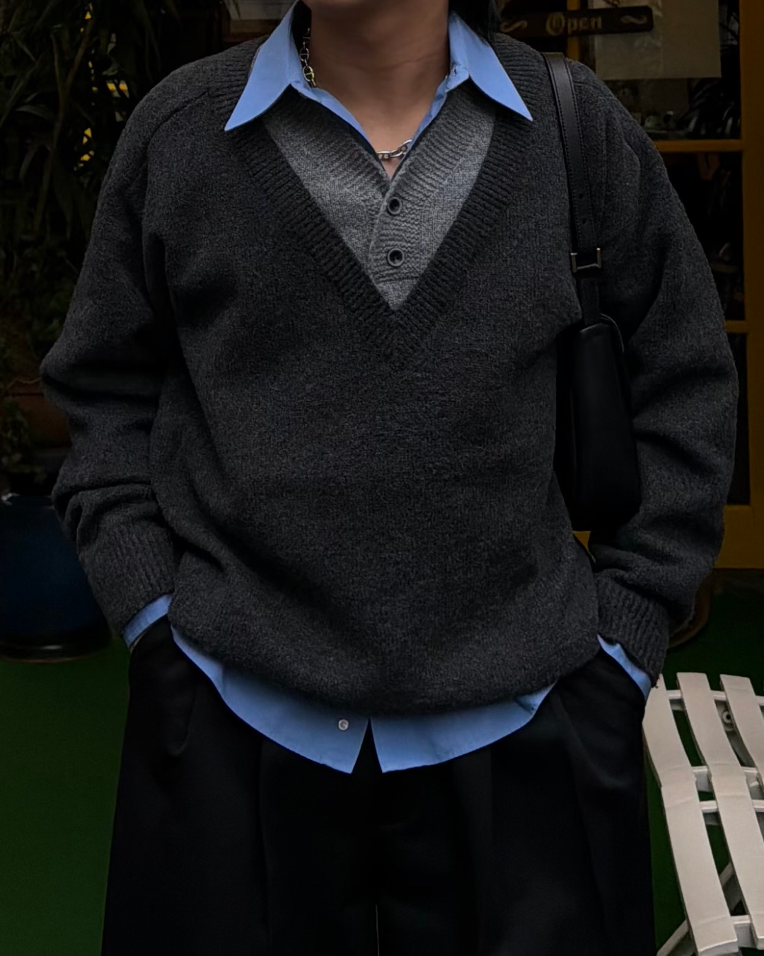 ルーズVネックニットプルオーバー RG7117