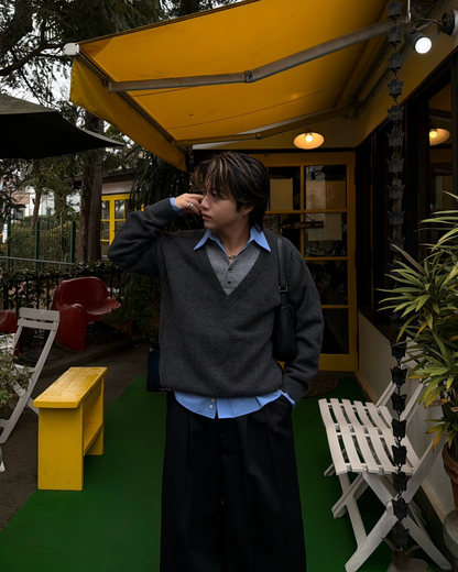 ルーズVネックニットプルオーバー RG7117