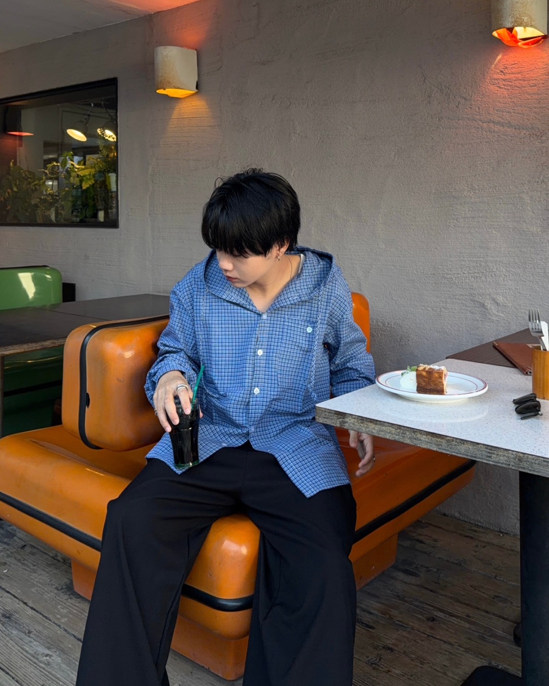 チェックフードシャツ RG7152