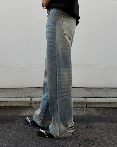 オーバーダイダメージワイドデニムパンツ RG7324