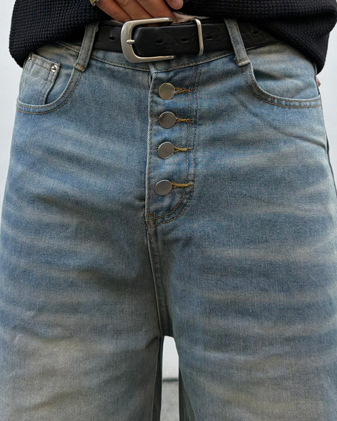 オーバーダイダメージワイドデニムパンツ RG7324