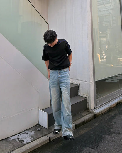 オーバーダイダメージワイドデニムパンツ RG7324