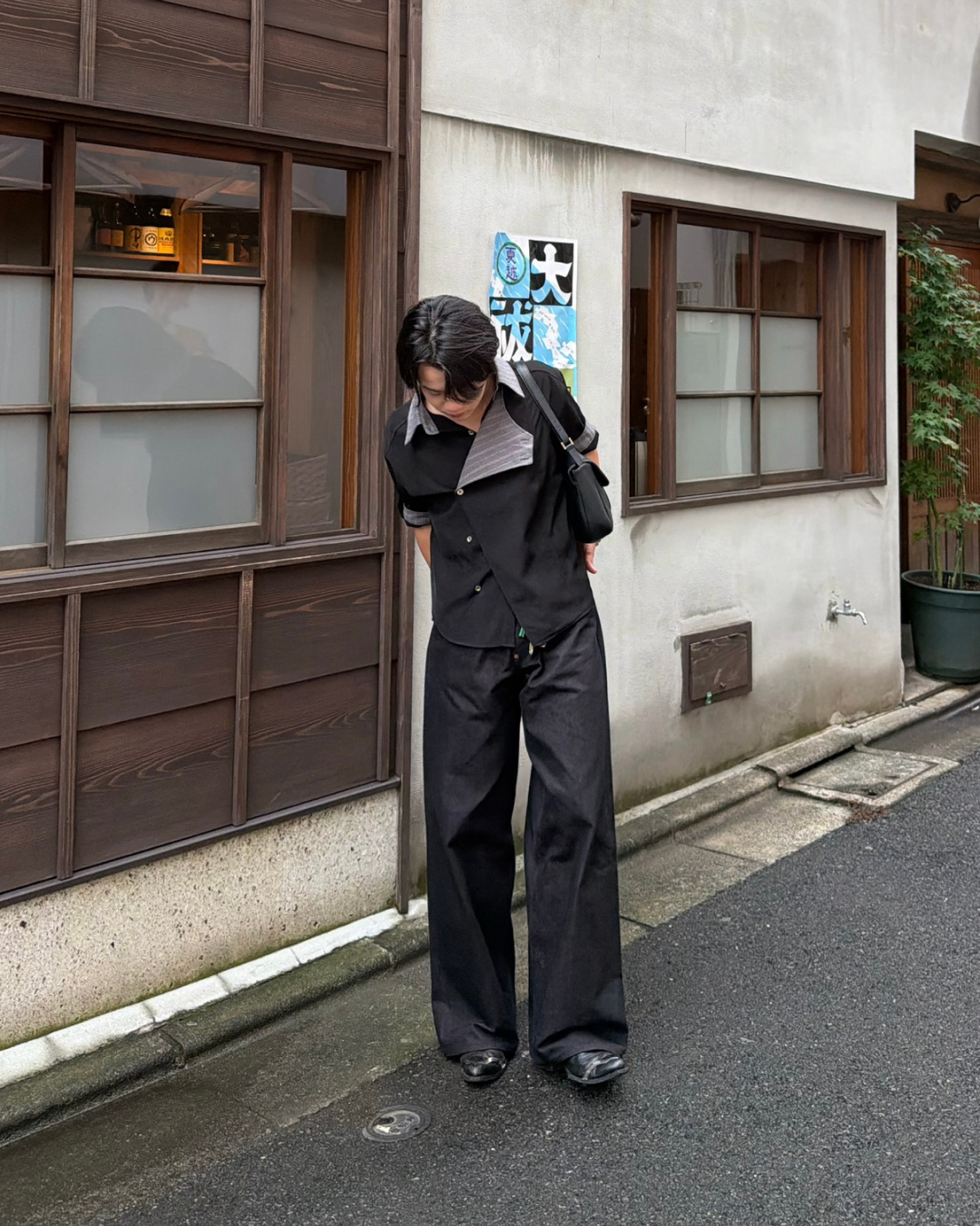 デザインラペルストライプシャツ RG7329