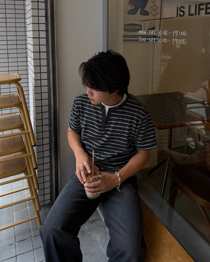 フェイクレイヤードヘンリーネックTシャツ RG7345