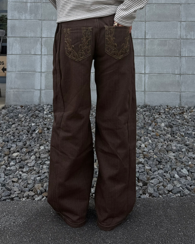 ヴィンテージ刺繍ルーズストレートパンツ RG7367