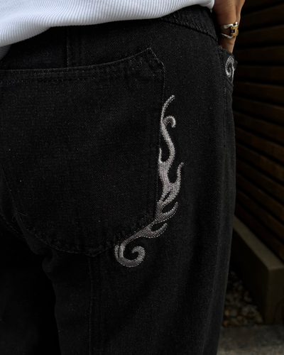 ポケット刺繍セミフレアデニムパンツ RG7371
