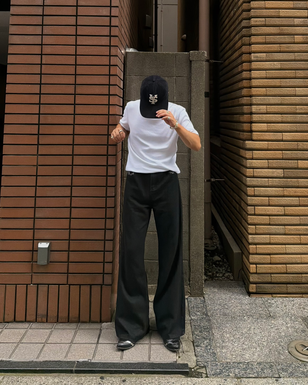 ポケット刺繍セミフレアデニムパンツ RG7371