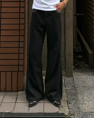 ポケット刺繍セミフレアデニムパンツ RG7371