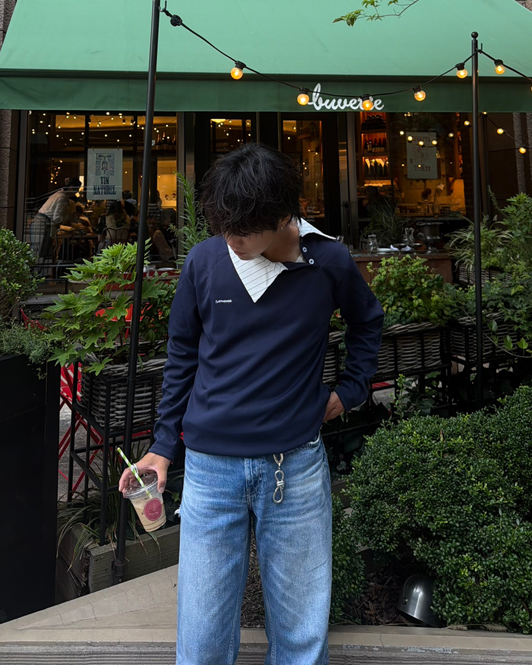 アシメレイヤードネックロンT RG7408