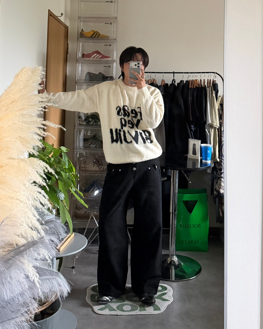 フロントボタンデザインワイドパンツ RG7464