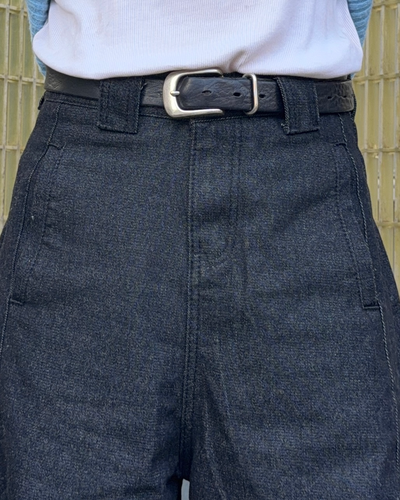 ブラックワイドシルエットデニムパンツ RG7469