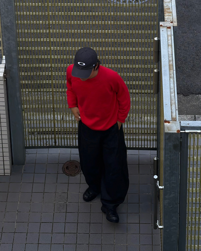 ブラックワイドシルエットデニムパンツ RG7469