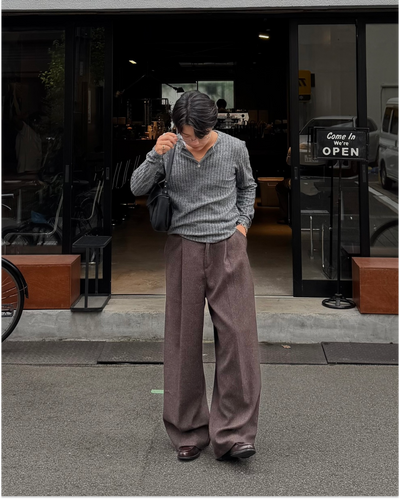 ソフトリブヘンリーネックロンT RG7489