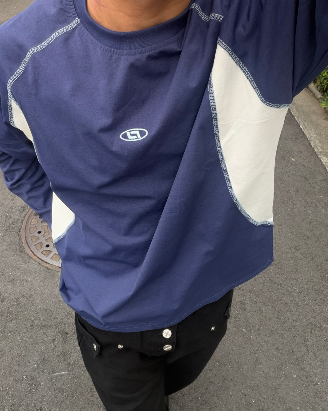 カラーブロックデザインロンT RG7490