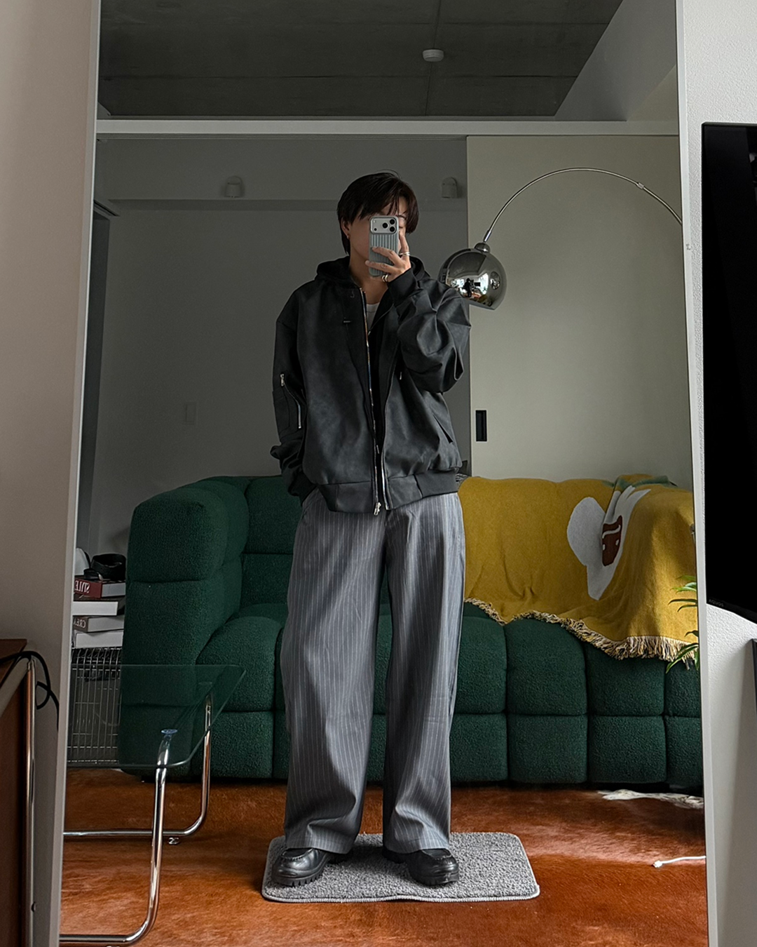 ピンストライプワイドレッグパンツ RG7624