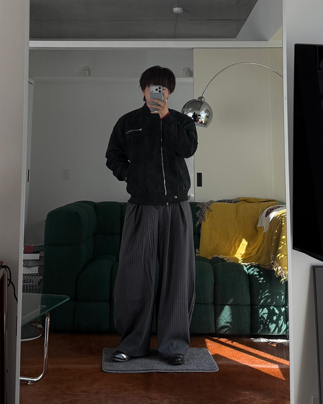 ドレープルーズストライプワイドパンツ RG7629