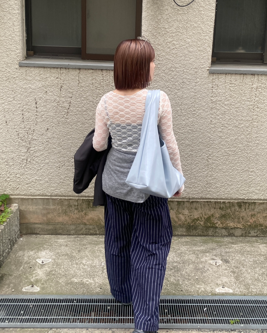 ストライプストレートスラックス RK0001