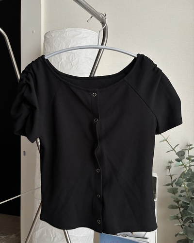 フロントボタンワッフルTシャツ RM0044