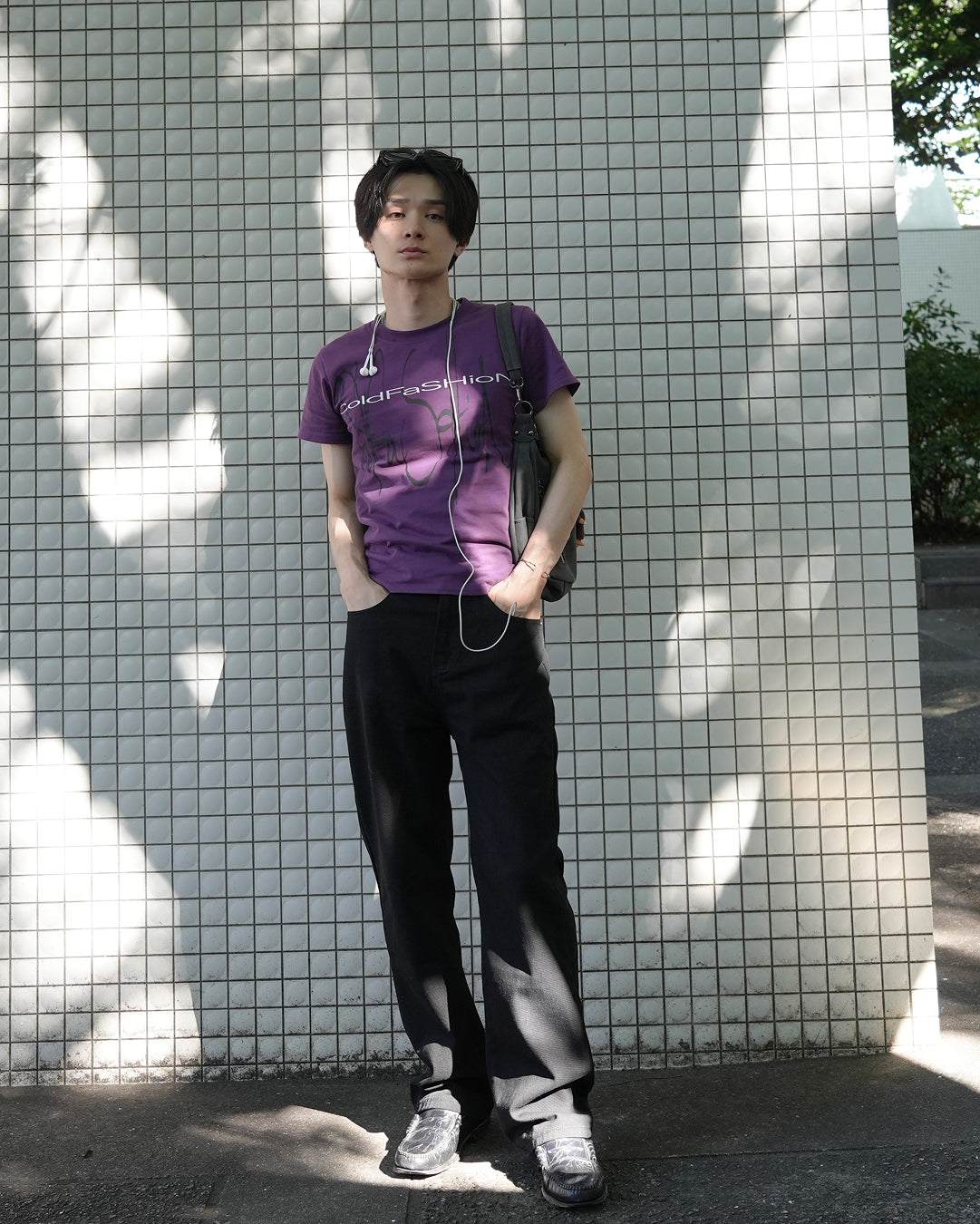 ブラックワイドストレートデニム RN0014
