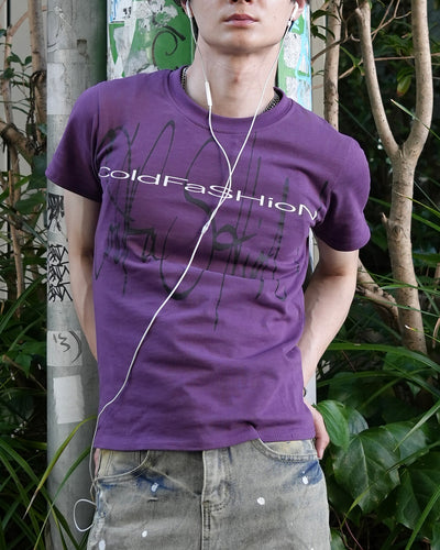 グラフィックプリントスリムフィットTシャツ RN0043