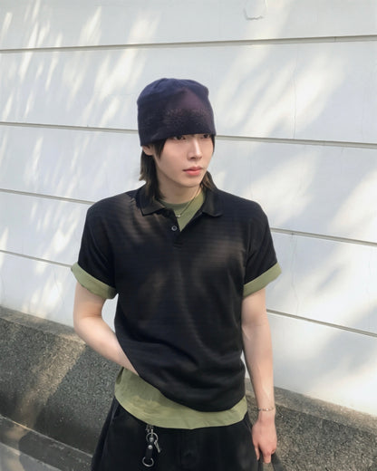 ボーダーヘンリーネックTシャツ RO0018