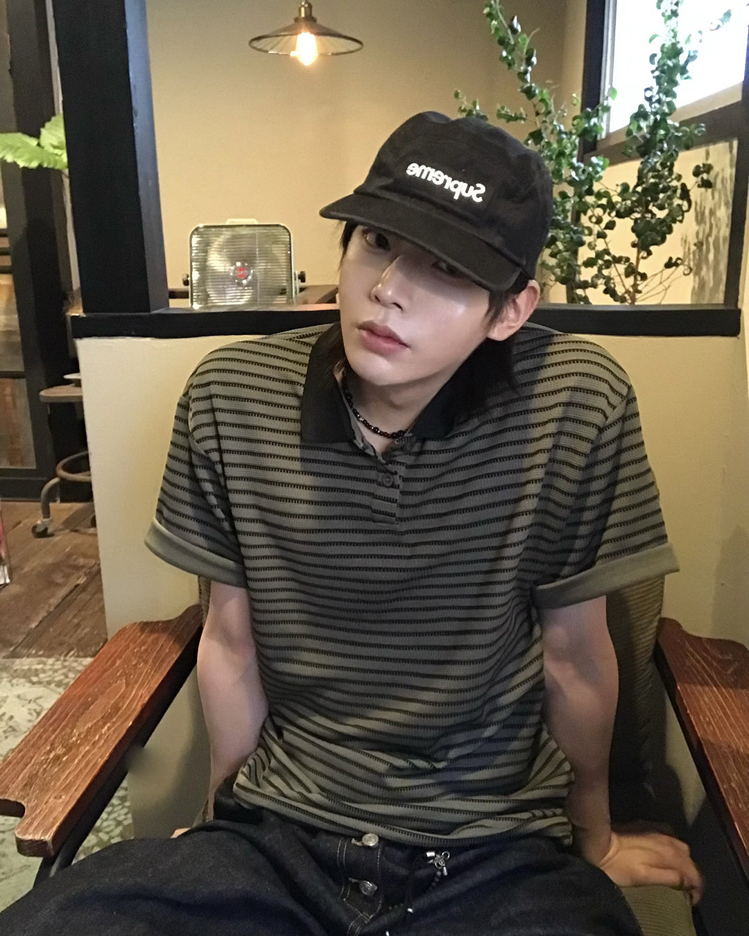 ボーダーヘンリーネックTシャツ RO0018