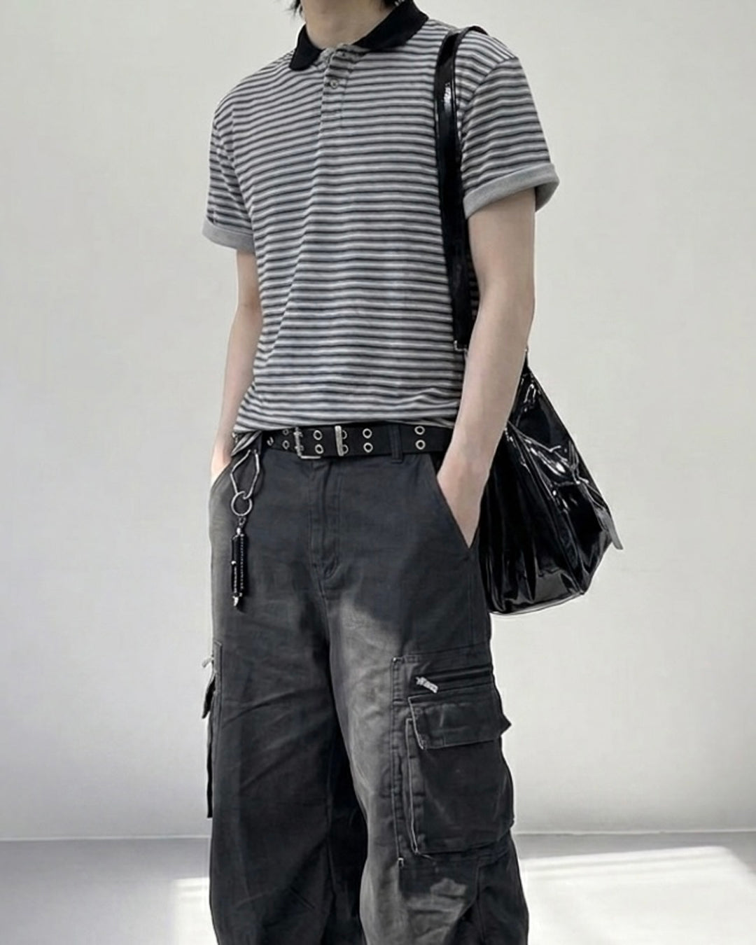 ボーダーヘンリーネックTシャツ RO0018
