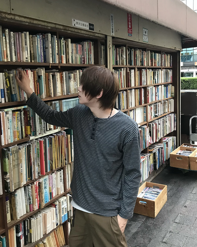 ボーダーヘンリーネックロンT RO0066