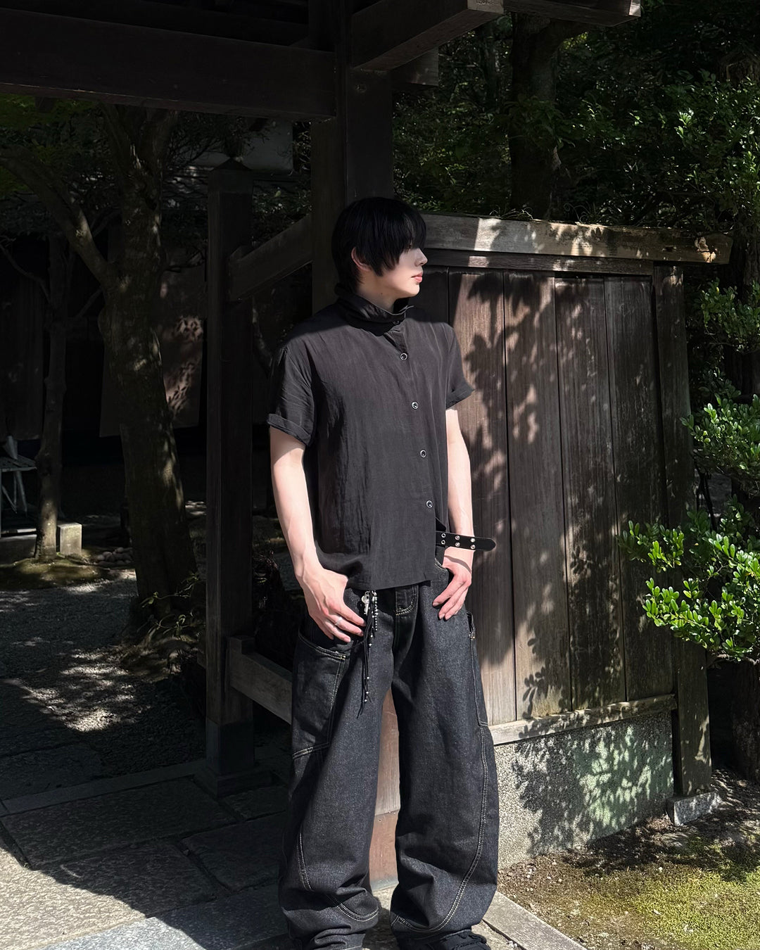 カーブステッチワイドパンツ RO0093