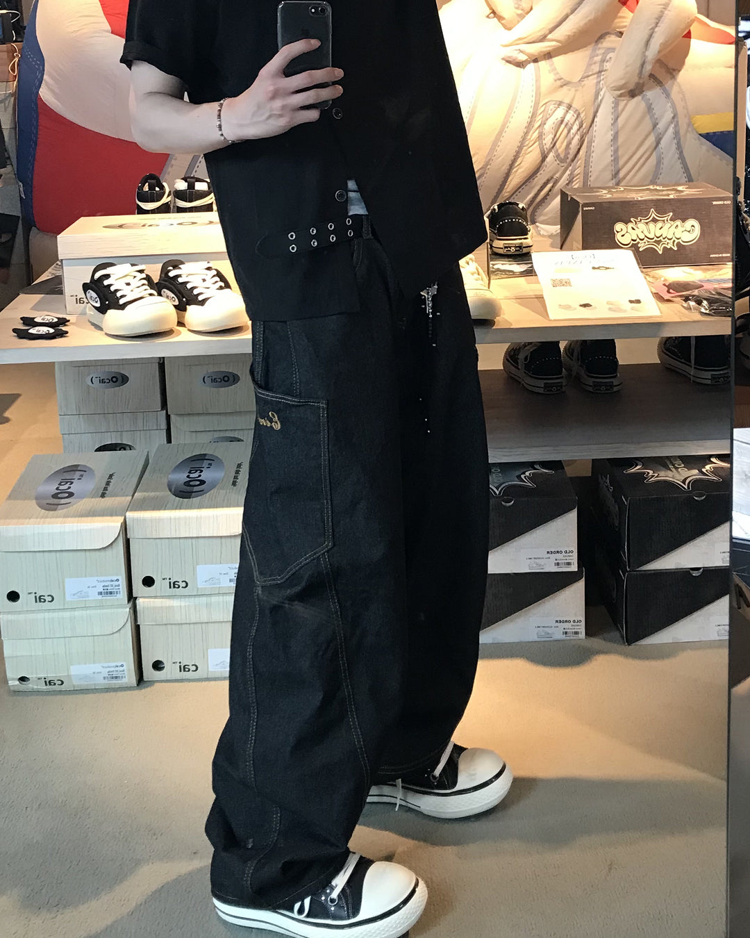 カーブステッチワイドパンツ RO0093