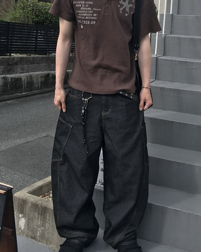 カーブステッチワイドパンツ RO0093