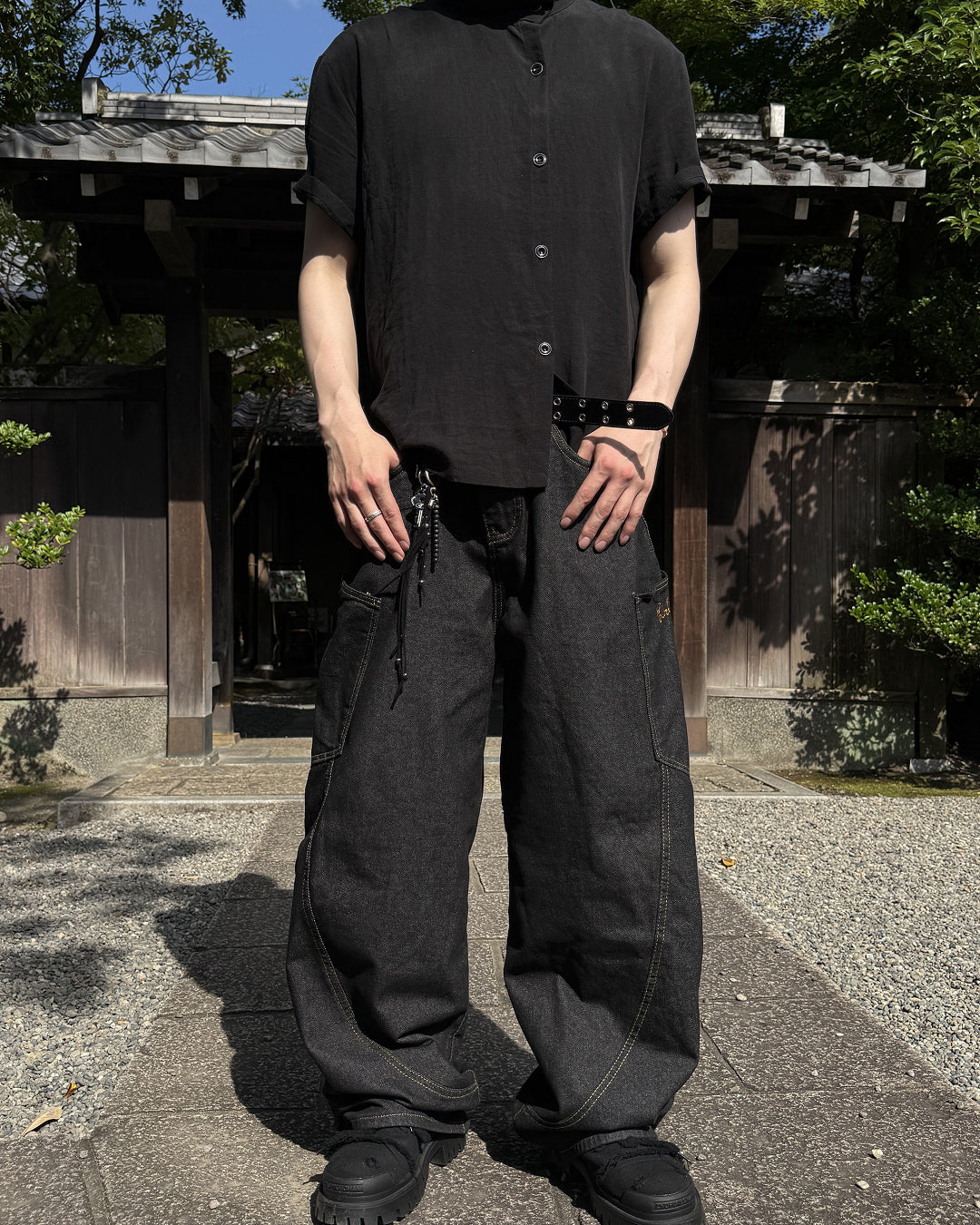 カーブステッチワイドパンツ RO0093
