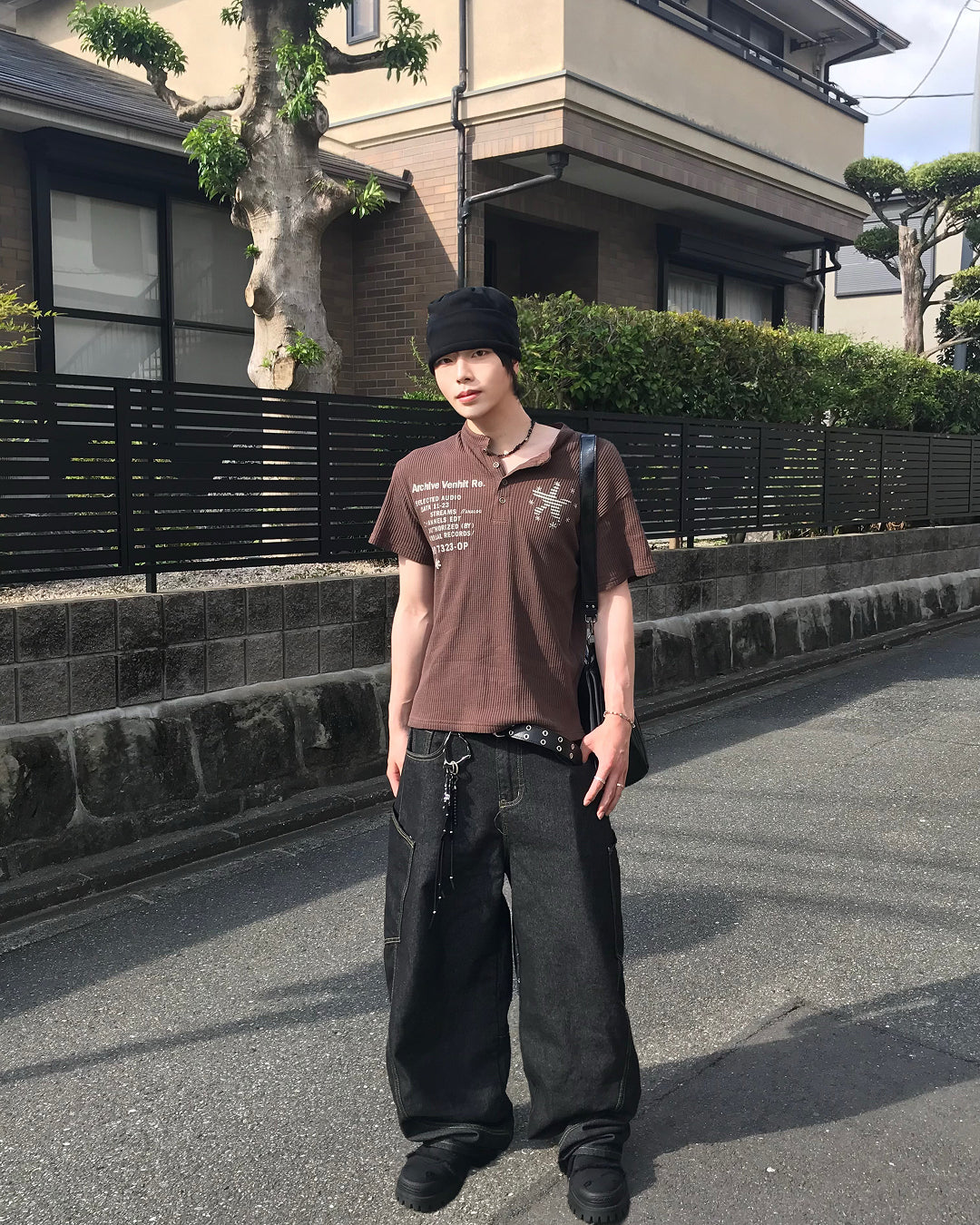 カーブステッチワイドパンツ RO0093