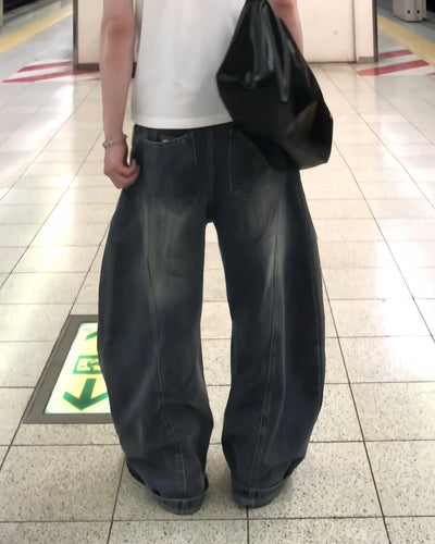 立体カーブシルエットワイドデニム RO0110