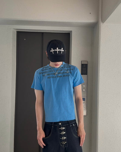 グラフィックプリントタイトフィットTシャツ RO0114
