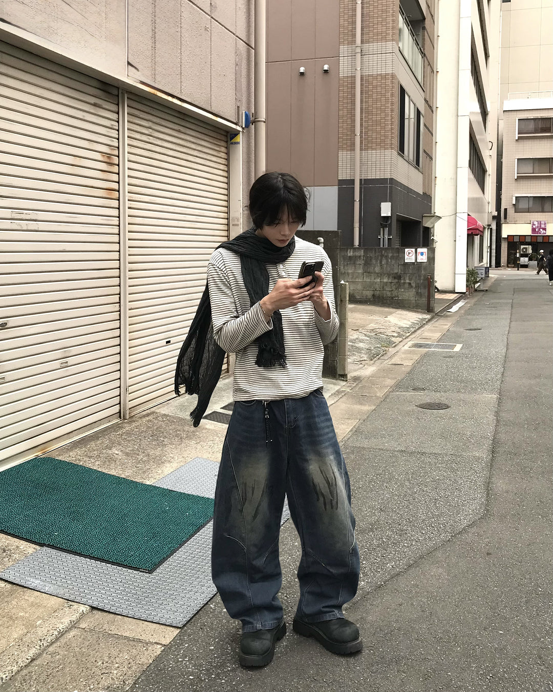 ヴィンテージウォッシュバルーンワイドデニム RO0115