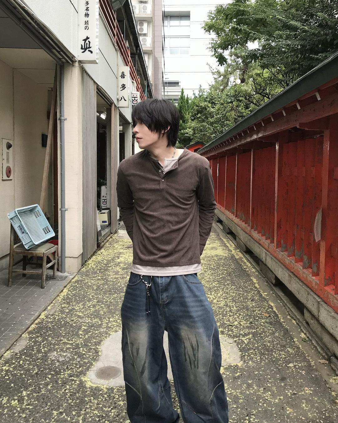 ヴィンテージウォッシュバルーンワイドデニム RO0115