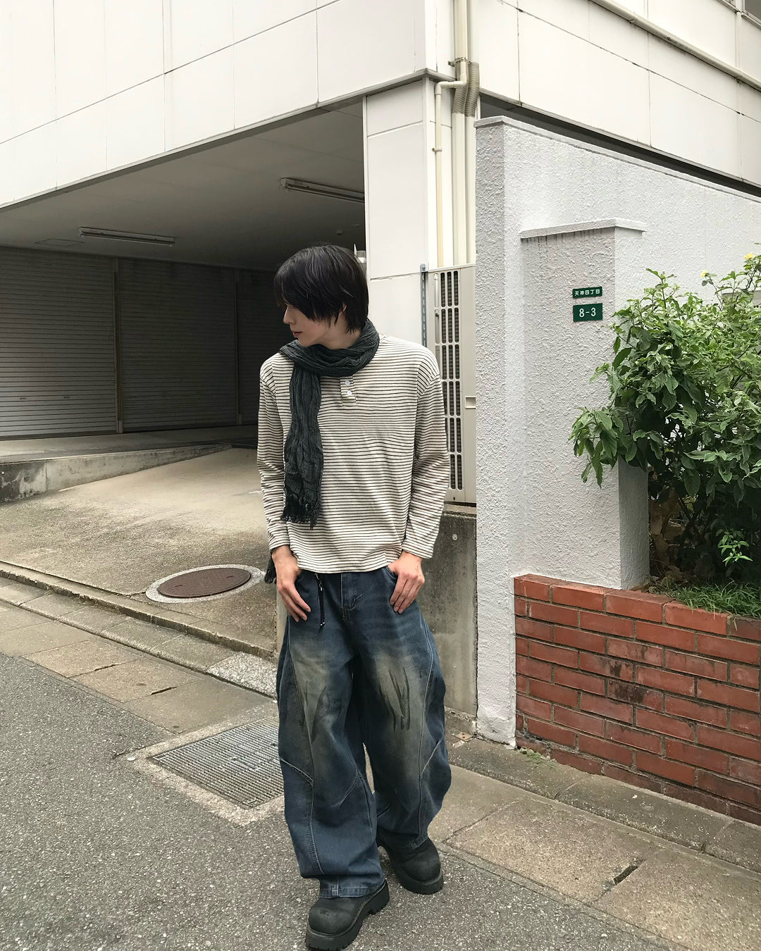 ヴィンテージウォッシュバルーンワイドデニム RO0115